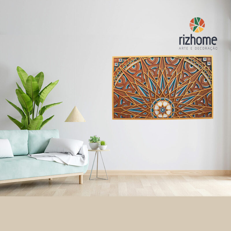 Mandala Retangular Estrela Color